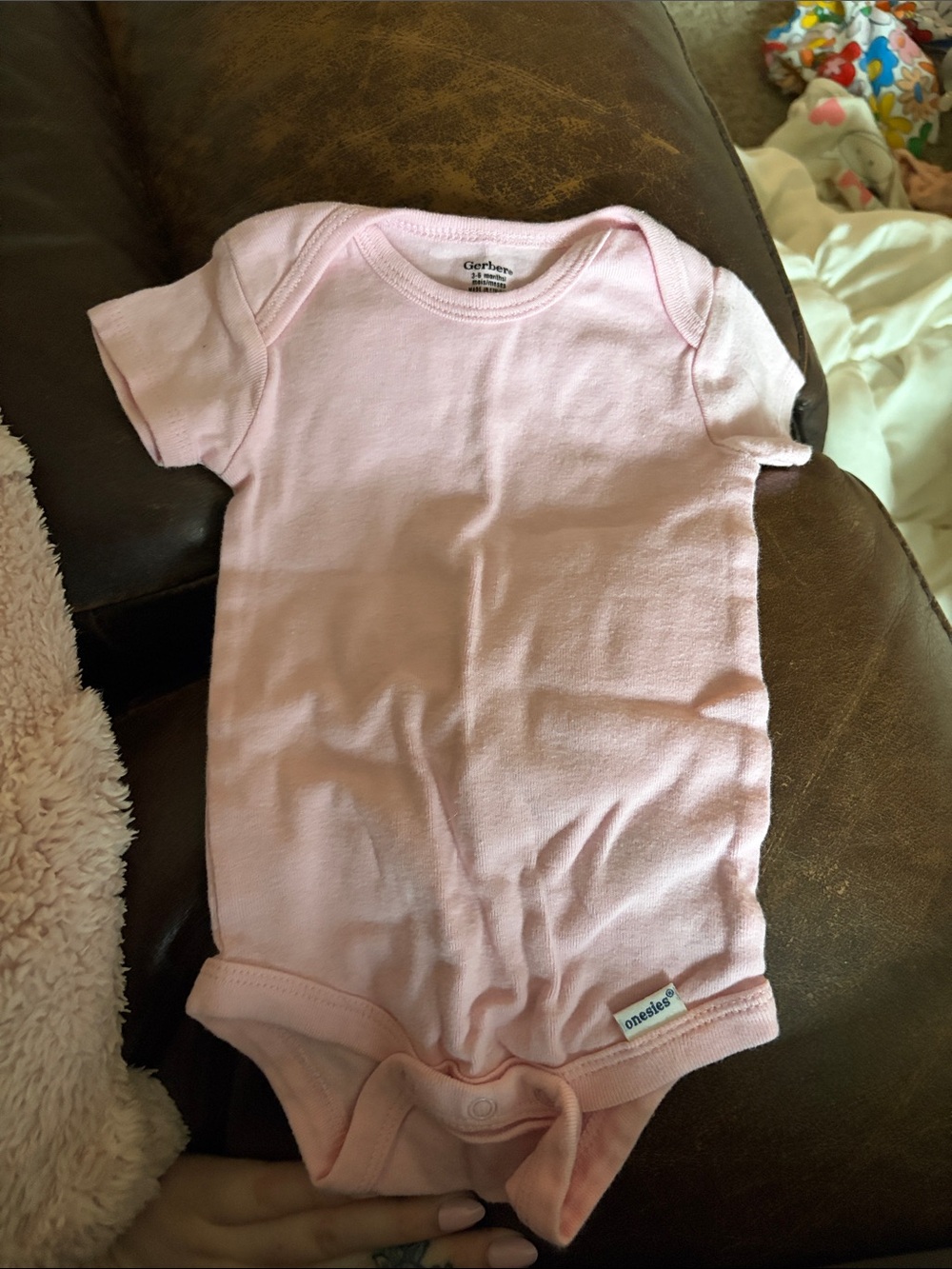 Gerber Light Pink Short-Sleeve Baby Onesie